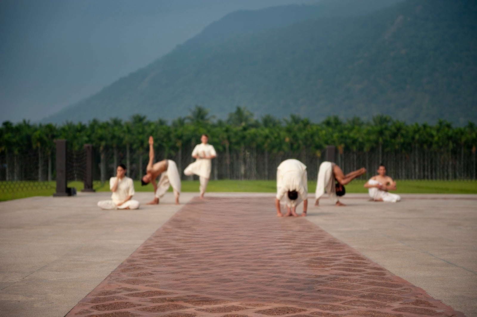 Classical Hatha Yoga practitioners outdoors